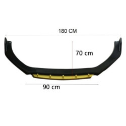 Prelungire bara fata Megane Design, negru lucios cu buza rosie, 4 piese, lungime 180 cm ATA2322