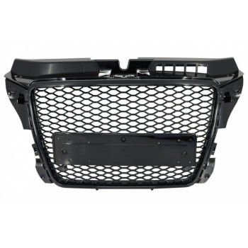 Grila Centrala compatibil cu AUDI A3 8P Facelift 2007-2012 RS Design Negru Lucios ATA3020