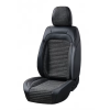 Set huse scaune auto universale fata-spate, piele ecologica neagra cu material textil negru ATA3097