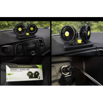 Ventilator auto dublu, rotativ, 24V, 8W, diametru 2 x 10 cm ATA3281