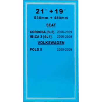 Set 2 Stergatoare R.B.W. 21"+19" ATA3351 Seat Cordoba/Ibiza 2006-2009 / Volkswagen Polo 5 2005-2009