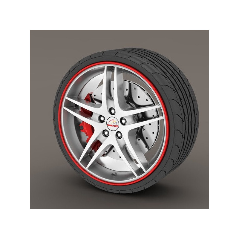 Rola protectie buza jante auto, 8 m, culoare rosie ATA00971
