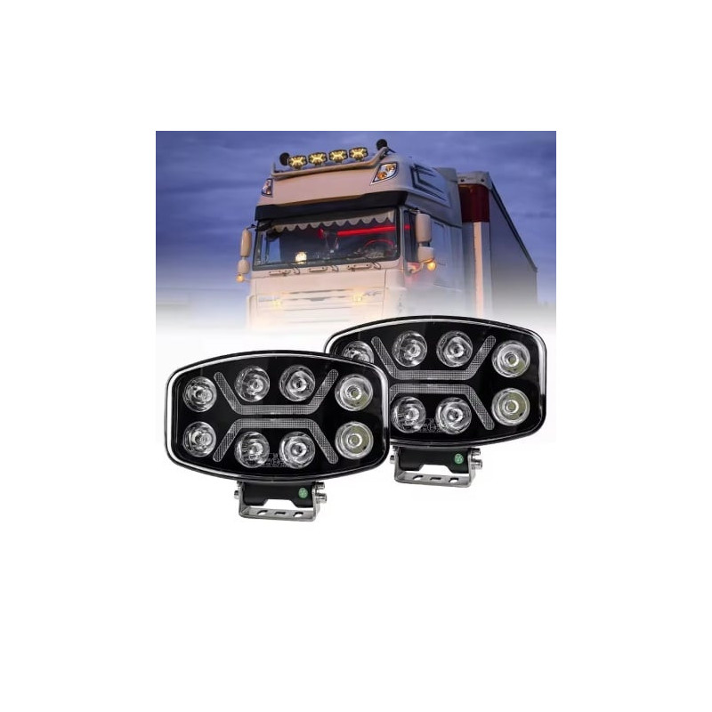 Proiector Led universal 12v-24v 90w lumina Alba galbena camion