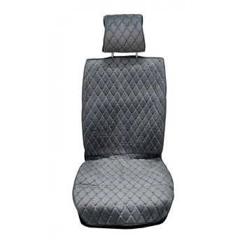 Husa scaun auto pentru fata, catifea, gri ATA00089