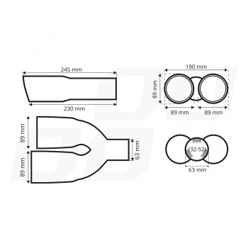 Ornament toba esapament duo din oțel inoxidabil carbon SET ATA00092