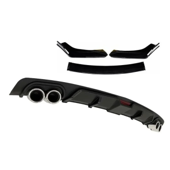 Pachet exterior aero slim universal, prelungire bara fata si difuzor, negru cu negru