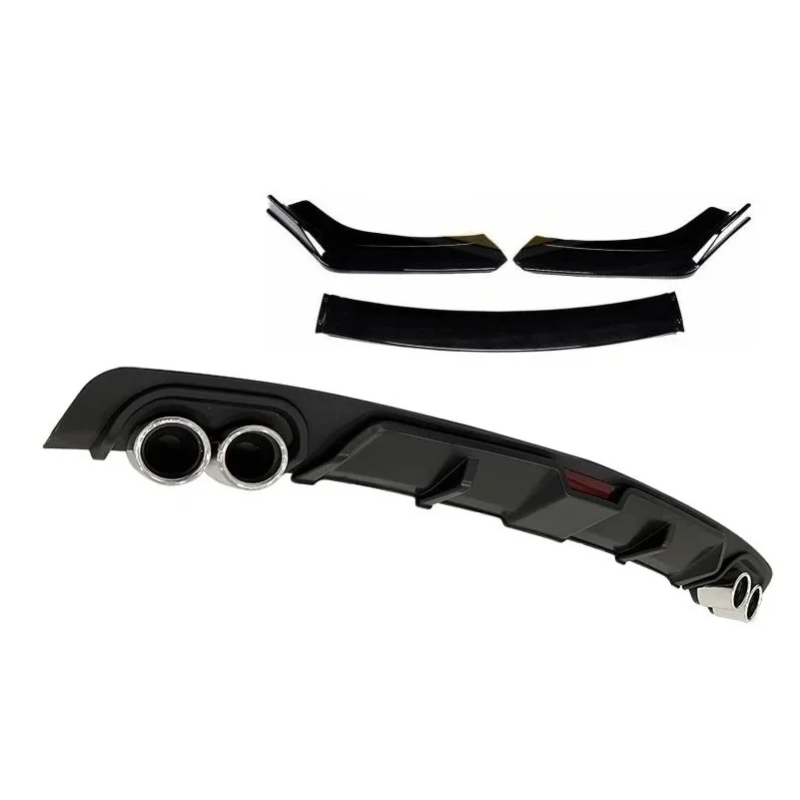 Pachet exterior aero slim universal, prelungire bara fata si difuzor, negru cu negru