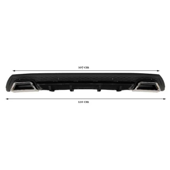 Prelungire bara spate universal , ELITE B Design, negru mat / lucios, ornamente toba rotunde