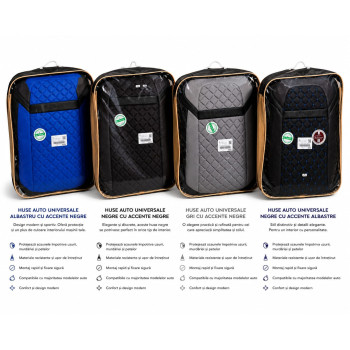 Huse Auto Univerasale Premium-Bej/Negru,Compatibile cu Majoritatea Autoturismelor|Auto Tuning Alin