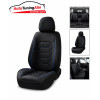 Set Huse Scaune Auto Universale  -material textil negru cu dunga albastra,fata -spate|Alin Auto Tuning