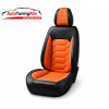 Set huse scaune auto universale, piele ecologica negru cu portocaliu, fata-spate|Auto Tuning Alin