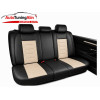 Set huse scaune auto universale, piele ecologica negru cu crem, fata-spate|Auto Tuning Alin