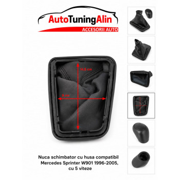 Nuca schimbator cu husa compatibil Mercedes Sprinter W901 1996-2005, cu 5 viteze