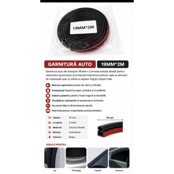 Cheder auto 19mm x 2m pentru etansare si protectie suplimentara |Auto Tuning Alin