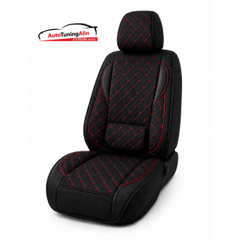 Husa scaun auto universală – material textil premium, negru cu rosu|Auto Tuning Alin
