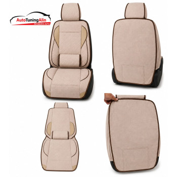 Husa scaun individual ,universala creeata din material textil de culoare bej| Alin Auto Tuning