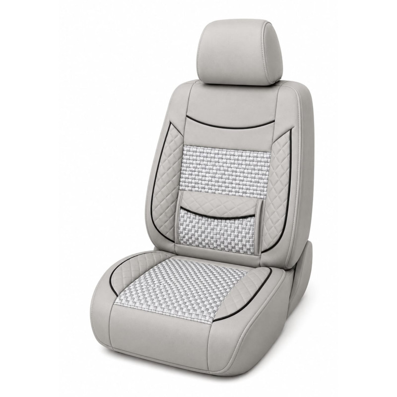Husa scaun auto universala -Imitatie piele si material textil respirabil GRI|Auto Tuning Alin