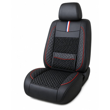Husa scaun auto universala -Imitatie piele si material textil respirabil Negru|Alin Auto Tuning