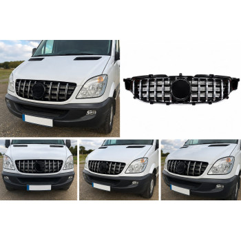 Grilă față Mercedes Sprinter 2006–2012, negru lucios cu inserții cromate|Auto Tuning Alin