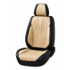 Set huse scaune Auto universale, piele ecologica premium, negru cu crem |Auto Tuning Alin