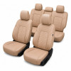 Set huse scaune auto Milano HybridFit – crem, piele ecologică, universale, față-spate|Auto Tuning Alin