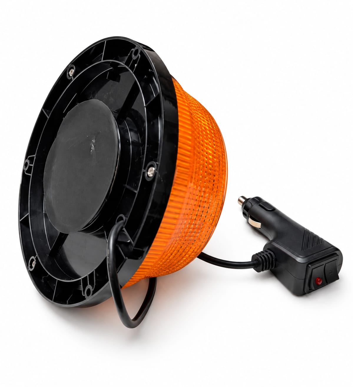 Girofar portocaliu cu bază magnetică și alimentare la priza de brichetă 12-24V  JSD-11