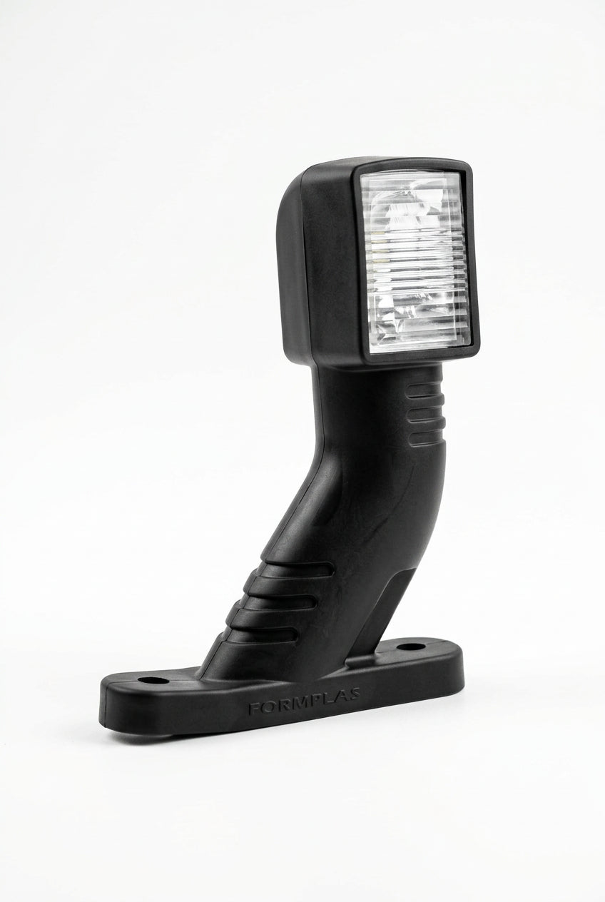 Set 2 lămpi LED gabarit cu 3 funcții, braț curbat, 6 LED-uri, 12–24V, Fristom FR 0140