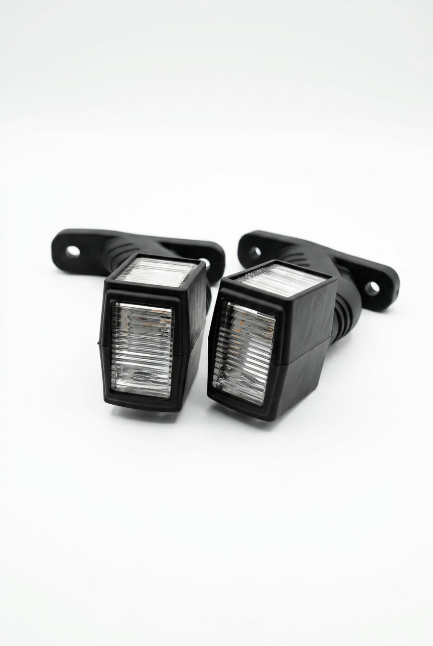 Set 2 lămpi LED gabarit cu 3 funcții, braț curbat, 6 LED-uri, 12–24V, Fristom FR 0140