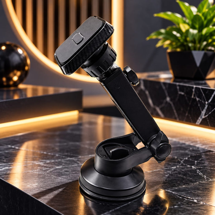 Suport telefon auto magnetic cu ventuză, braț reglabil și rotație 360° – RT-662