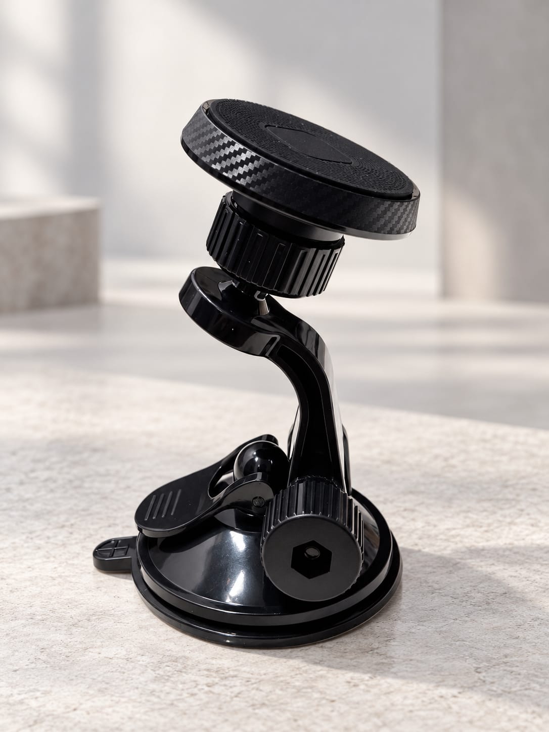 Suport auto magnetic pentru telefon PZ-S001, cu ventuză și rotire 360°