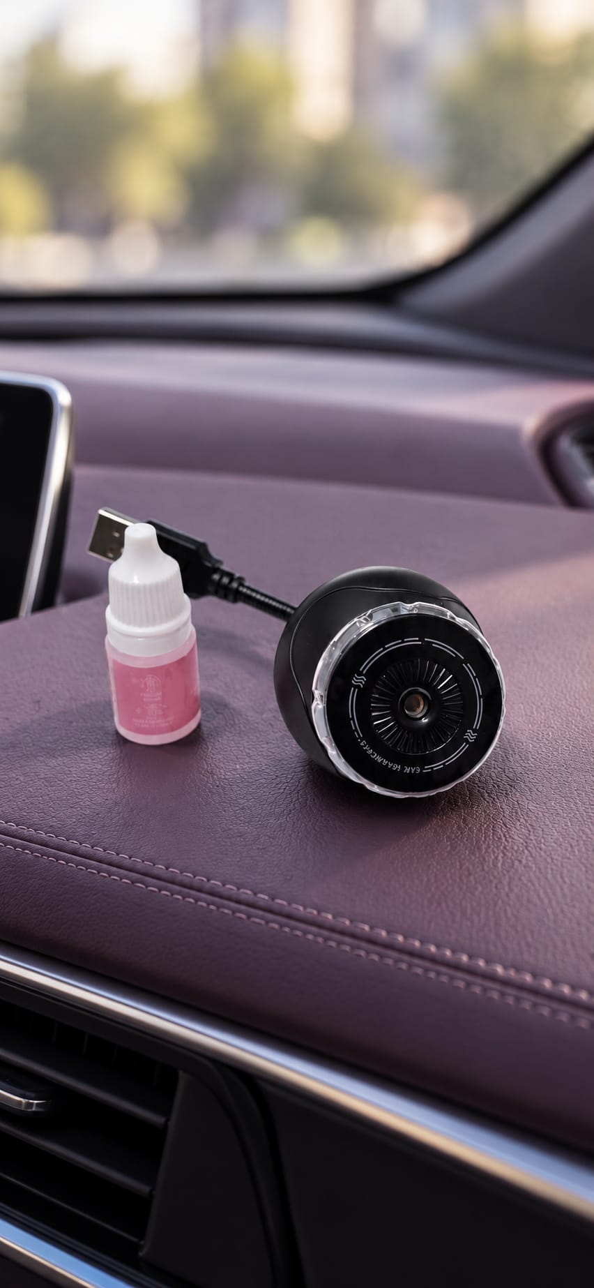 Difuzor de aromă auto Q8 cu alimentare USB și iluminare în 7 culori