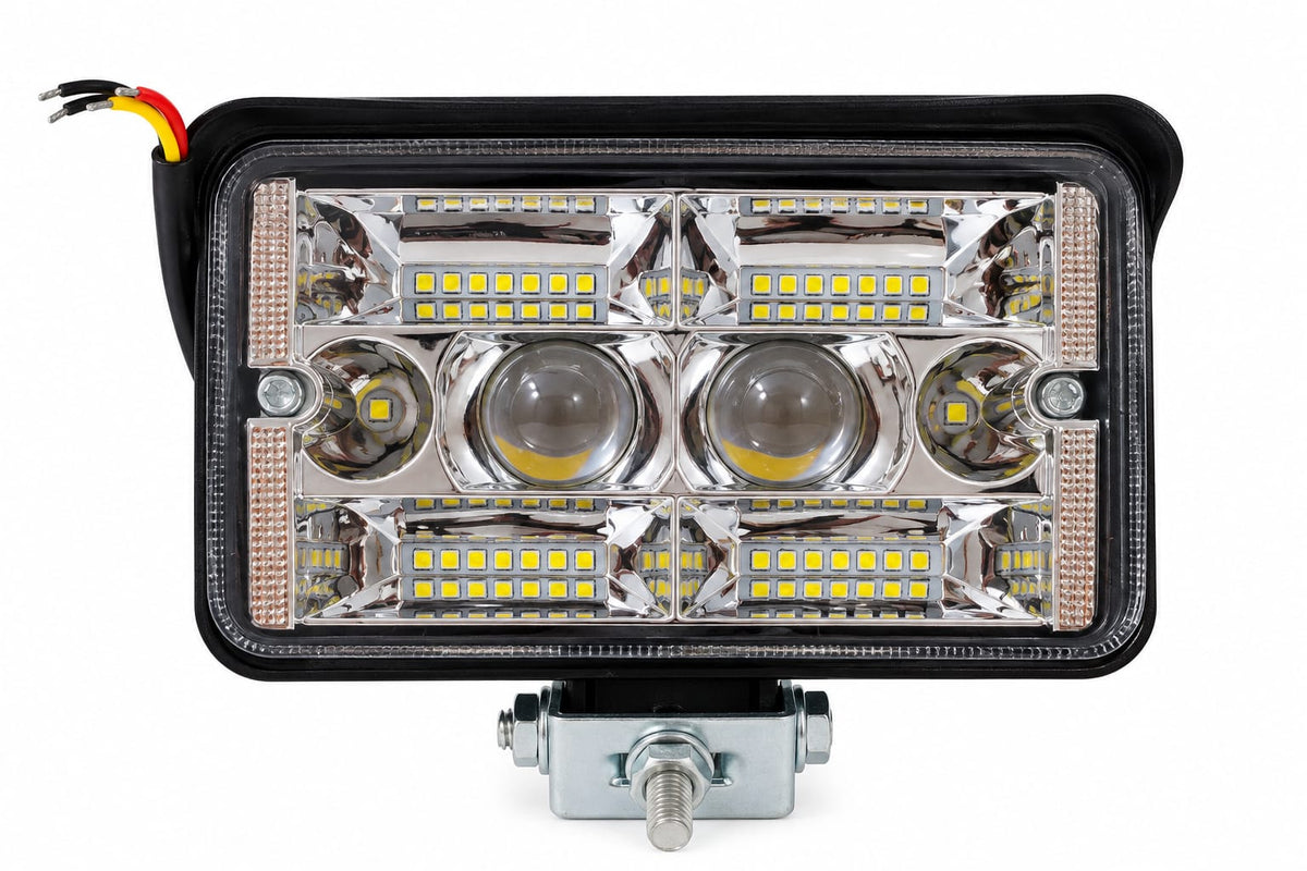 Proiector LED cu lupă 4 inch, 126W, 12–80V, lumină albă, marcaj CE
