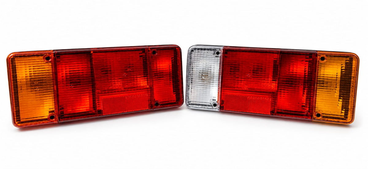 Set lămpi stop spate stânga + dreapta, 5 funcții, cu mufă – Iveco Daily 1992–2006