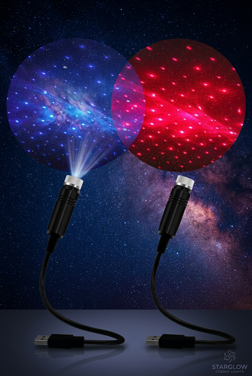 Laser decorativ USB cu proiectie galaxie de stele ,rotatie 360°