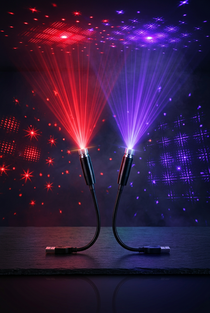 Laser decorativ USB cu proiectie galaxie de stele ,rotatie 360°