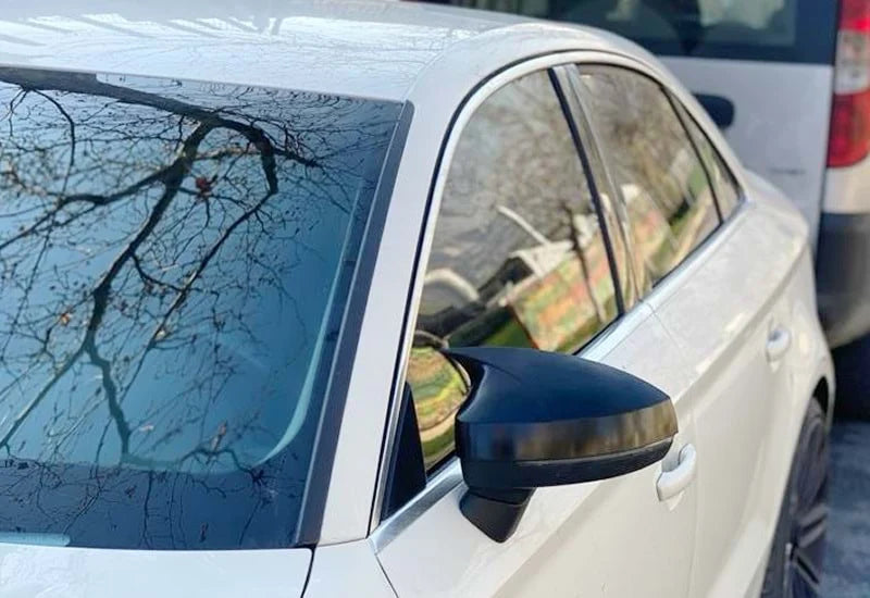 Capace Batman Style oglinda compatibile cu Audi A3 8V 2013-2019 Negru lucios
