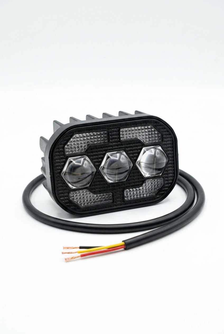 Proiector LED de lucru, lumină albă și galbenă, 8 cm