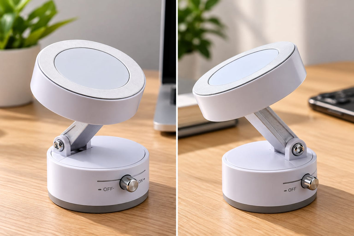 Suport telefon magnetic A2, cu ventuză, pliabil, rotire 360°, alb