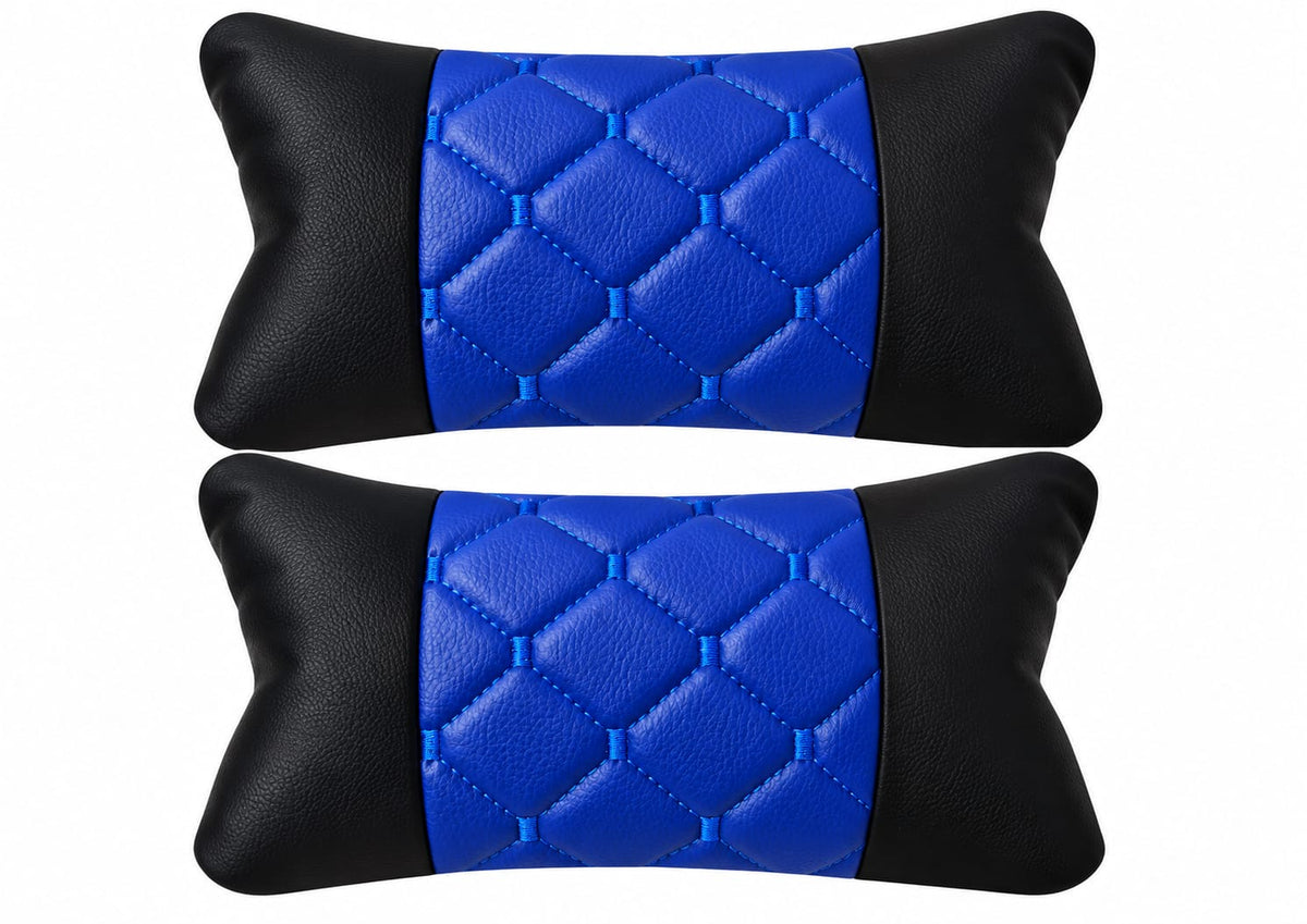 Set perne tetiera piele Ecologica Negru+Albastru