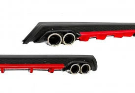 Prelungire/Difuzor  bara spate universal , ELITE B Design, negru cu rosu, ornamente toba rotunde