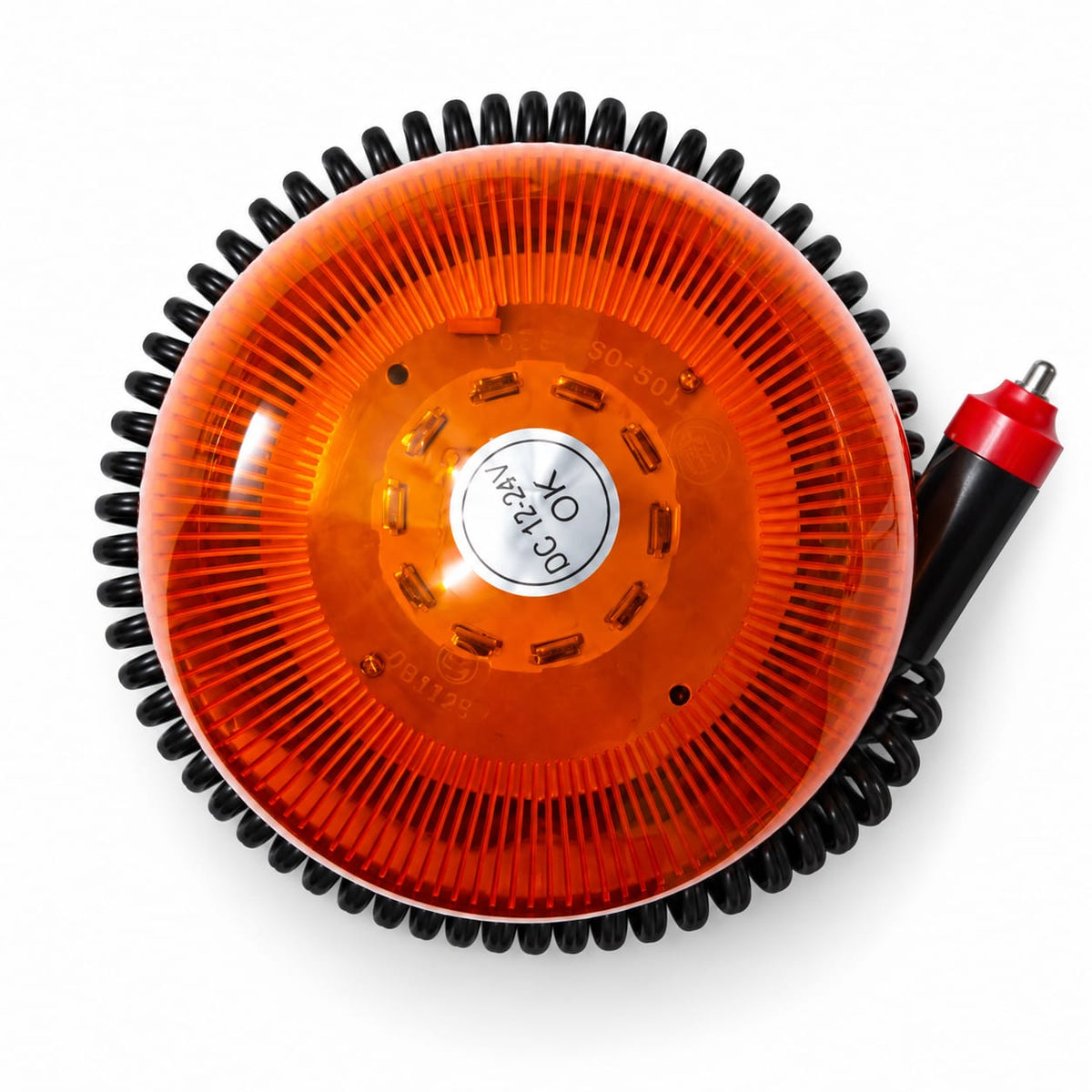 Girofar LED portocaliu de avertizare luminoasă ,12-24V,mufa pentru bricheta si baza magnetica +Omologare E9