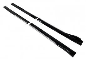 Set 2 Prelungiri praguri tuning 210 cm, negru lucios cu Buza Gri