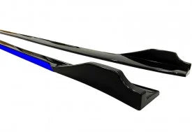 Pachet Tuning Exterior Aero Universal, prelungire bara fata,prelungire praguri laterale si difuzor negru cu albastru