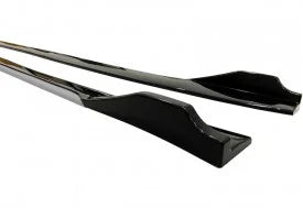 Set 2 Prelungiri praguri tuning 210 cm, negru lucios cu Buza Gri