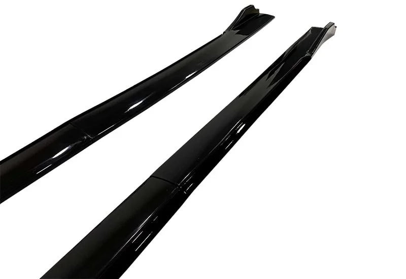 Set 2 Prelungiri praguri tuning 210 cm, negru lucios cu buza neagra