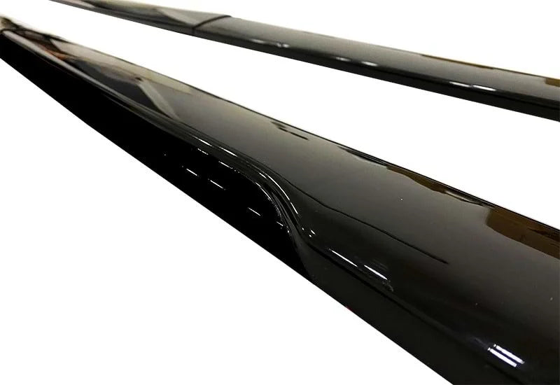 Set 2 Prelungiri praguri tuning 210 cm, negru lucios cu buza neagra