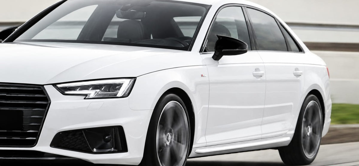 Capace oglinda Batman Style compatibile cu Audi A4 B9 2016-2021 -negru lucios