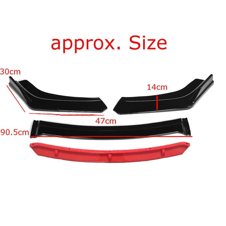 Pachet Tuning Exterior Aero Universal, prelungire bara fata,prelungire praguri laterale si difuzor negru cu GRI