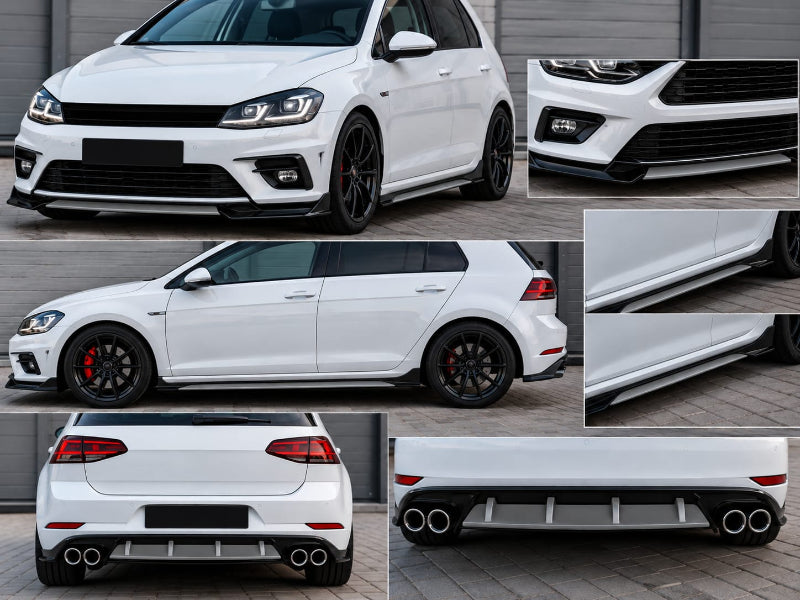 Pachet Tuning Exterior Aero Universal, prelungire bara fata,prelungire praguri laterale si difuzor negru cu GRI