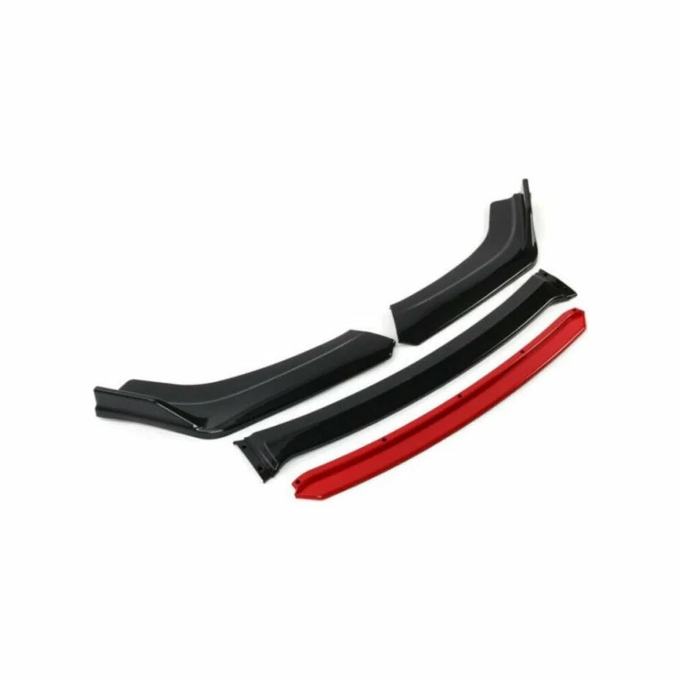 Pachet Tuning Exterior Aero Universal, prelungire bara fata,prelungire praguri laterale si difuzor negru cu Rosu